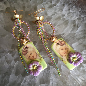 Extra Long Purple Ladies with Bling Ceramic