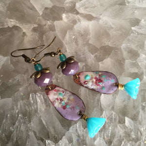 Fun Frit in Purple and Aqua Enamel