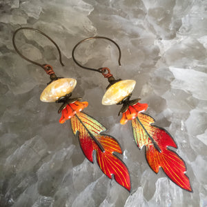 Feather in Orange Enamel