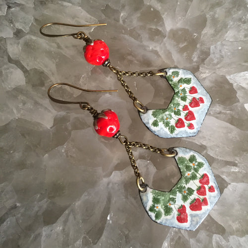 Hanging Strawberries Enamel