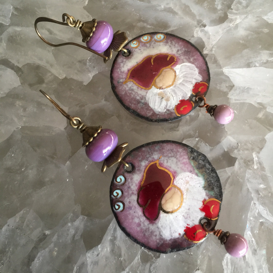 Christmas Elf Round in Purple and Red