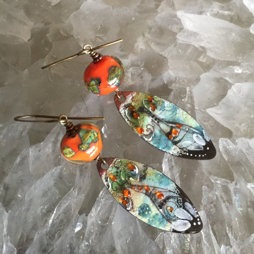 Baobab in Orange and Green Enamel