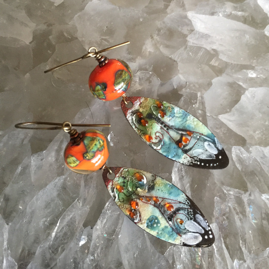 Baobab in Orange and Green Enamel