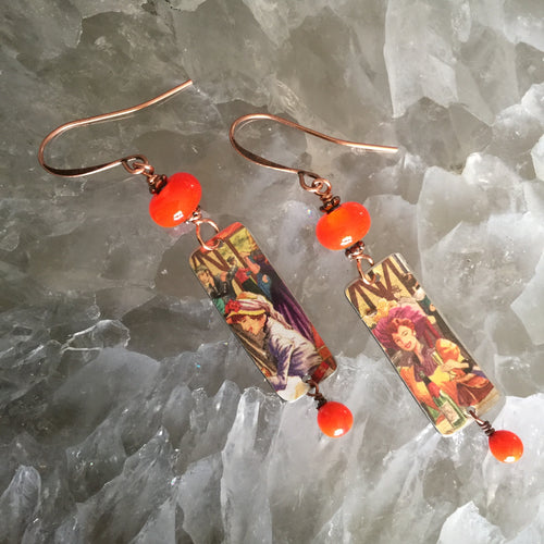 Ladies in Hats with Orange Beads Tin