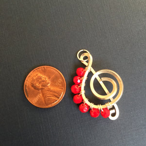 Short Red Faceted Beads Music Necklace